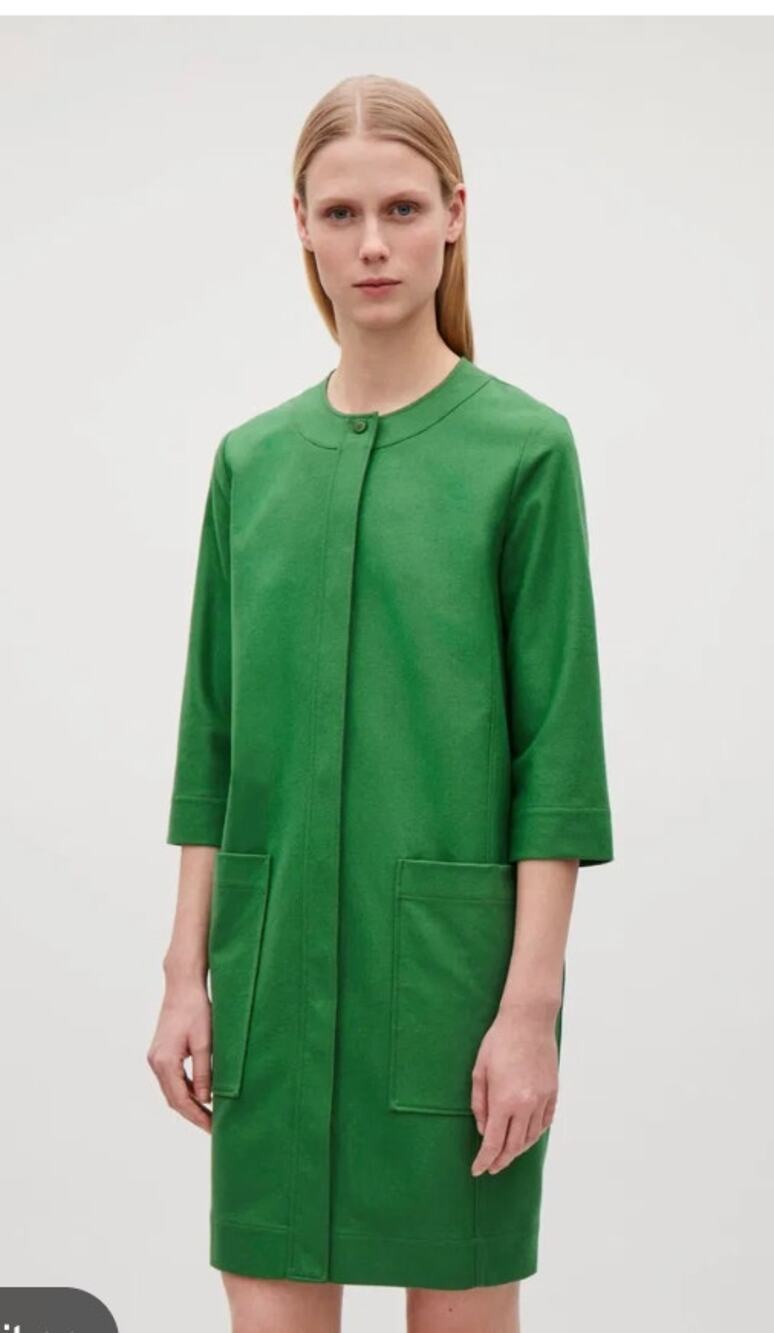 COS Green Cocoon Coat Wool Minimalist Preppy Classic Scandinavian Fall